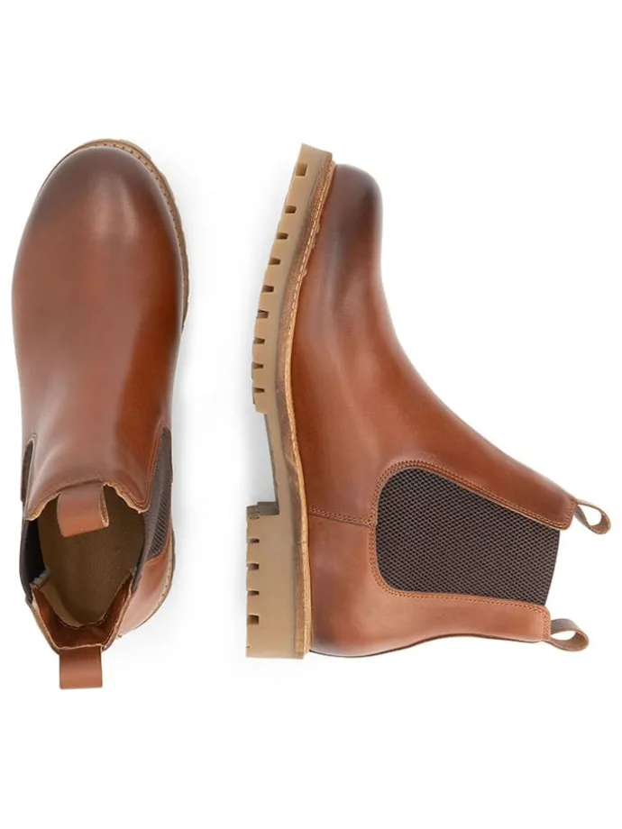 Leren chelseaboots "Nodeland" lichtbruin