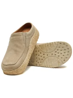 Leren clogs beige