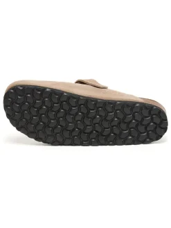 Leren clogs beige