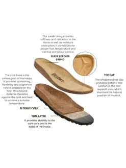 Leren clogs beige