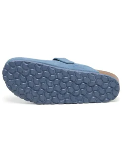 Leren clogs blauw