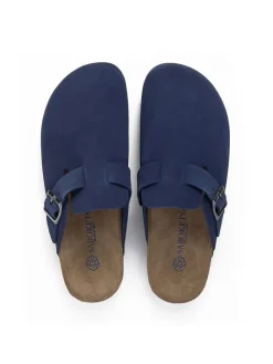 Leren clogs blauw