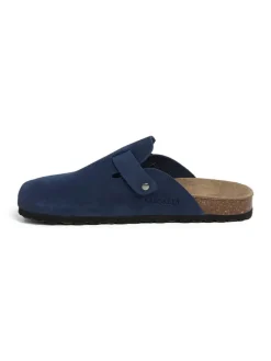 Leren clogs blauw