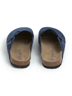 Leren clogs blauw