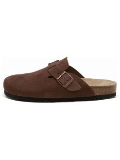 Leren clogs bruin