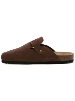 Leren clogs bruin