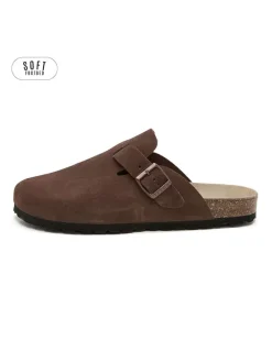 Leren clogs bruin