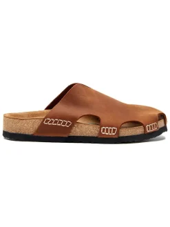 Leren clogs bruin