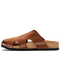 Leren clogs bruin