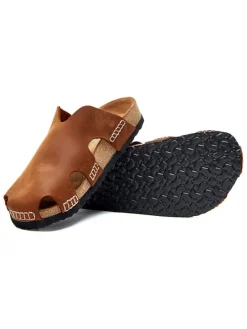 Leren clogs bruin