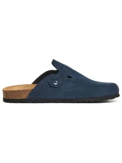 Leren clogs donkerblauw