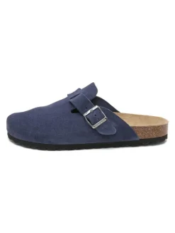 Leren clogs donkerblauw