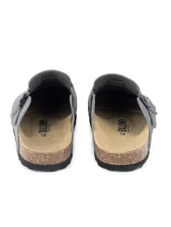 Leren clogs grijs