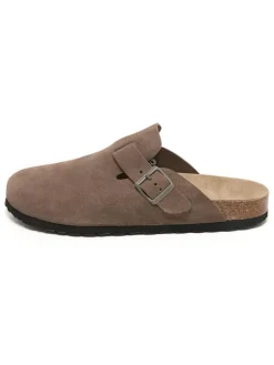 Leren clogs lichtbruin