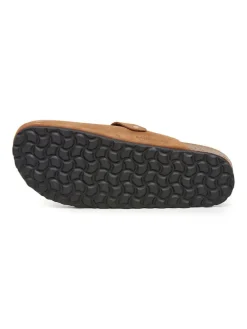 Leren clogs lichtbruin