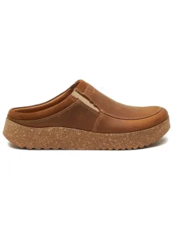 Leren clogs lichtbruin