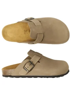 Leren clogs 
