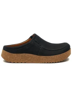 Leren clogs zwart