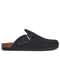Leren clogs zwart