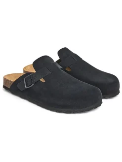 Leren clogs zwart