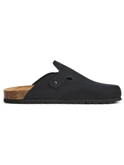 Leren clogs zwart