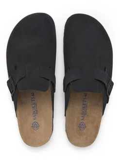 Leren clogs zwart