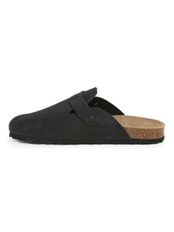 Leren clogs zwart