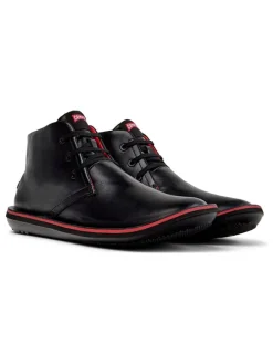 Leren enkelboots zwart