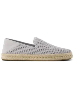 Leren espadrilles grijs