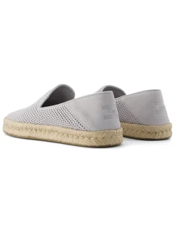 Leren espadrilles grijs