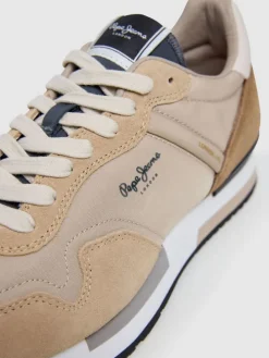 Leren hardloopschoenen beige