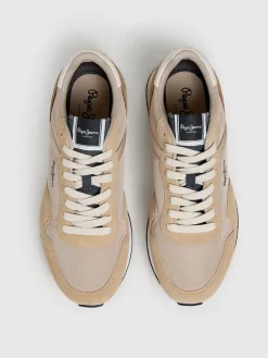 Leren hardloopschoenen beige
