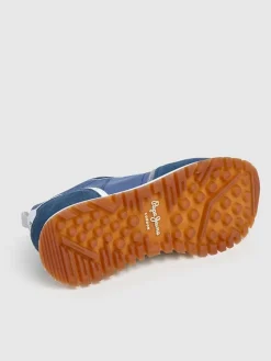 Leren hardloopschoenen blauw