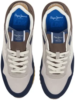Leren hardloopschoenen grijs