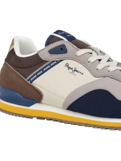 Leren hardloopschoenen grijs