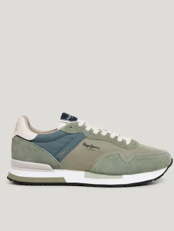 Leren hardloopschoenen groen