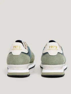 Leren hardloopschoenen groen
