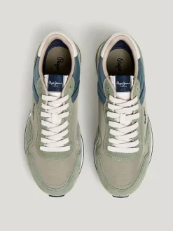 Leren hardloopschoenen groen