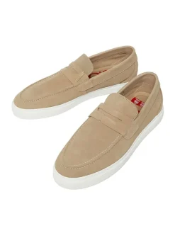 Leren instappers beige