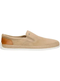 Leren instappers beige