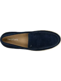 Leren instappers donkerblauw
