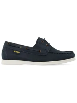 Leren instappers donkerblauw