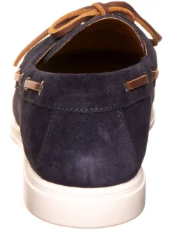Leren instappers donkerblauw