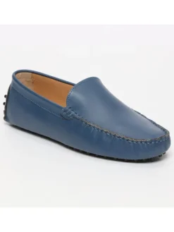 Leren mocassins blauw