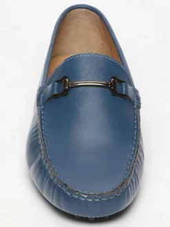 Leren mocassins blauw