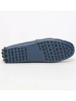 Leren mocassins blauw