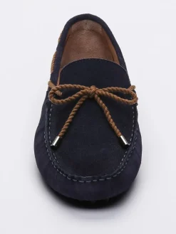Leren mocassins "Butler" donkerblauw