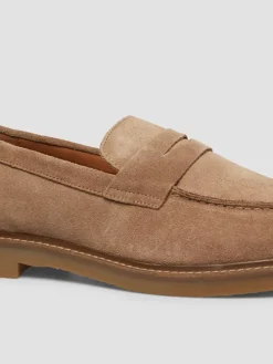 Leren mocassins camel