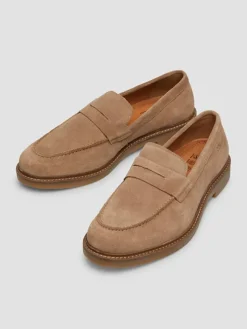 Leren mocassins camel