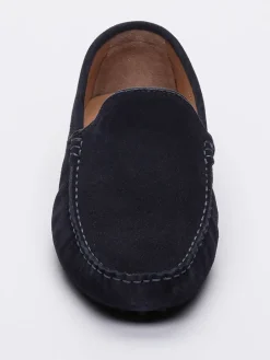 Leren mocassins "Colin" donkerblauw